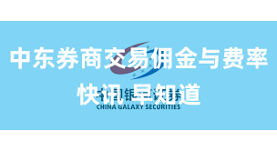中东券商交易佣金与费率快讯 早知道